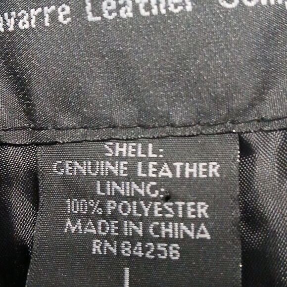 Navarre Leather Company vintage  genuine leather belted jacket Sz L NWOT - Picture 9 of 10